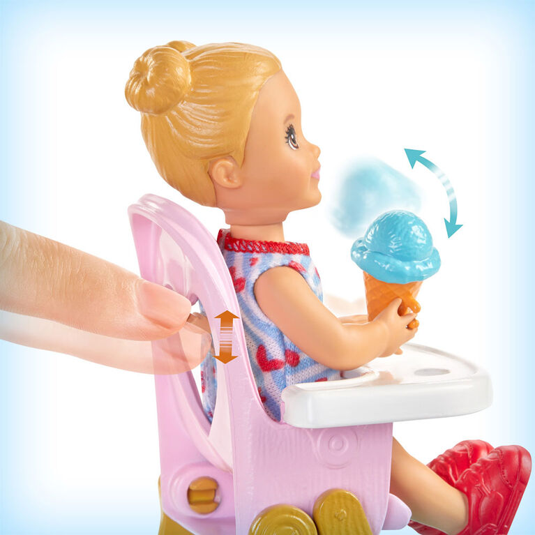 Barbie Skipper Babysitters Inc. Playset with Skipper Doll, Feeding Toddler Doll and More
