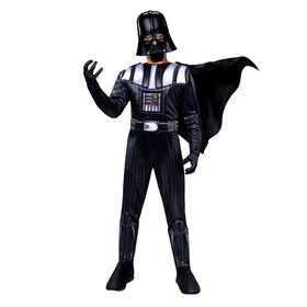 Star Wars Darth Vader Deluxe Youth Costume Taille Petit - Combinaison De Luxe Avec Motif Imprimé Et Rembourrage En Polyfill Plus Gants, Cape Et Casque 3D