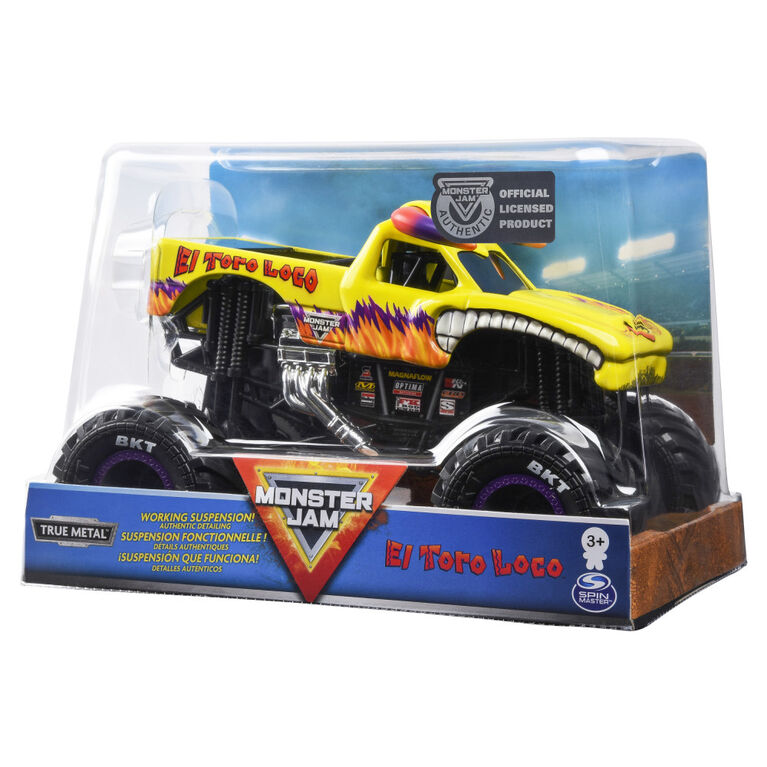 Monster Jam, Official El Toro Loco Monster Truck, Die-Cast Vehicle, 1:24 Scale