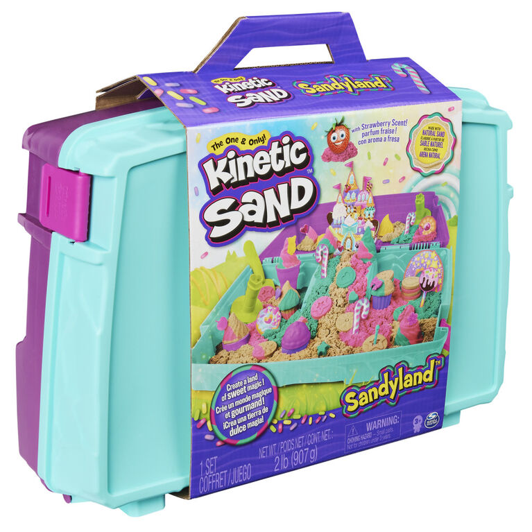 Kinetic Sand Sandyland with 2lbs of Kinetic Sand, Portable Playset with 15+ Tools, Made with Natural Sand, Includes Scented and Colored Kinetic Sand - R Exclusive