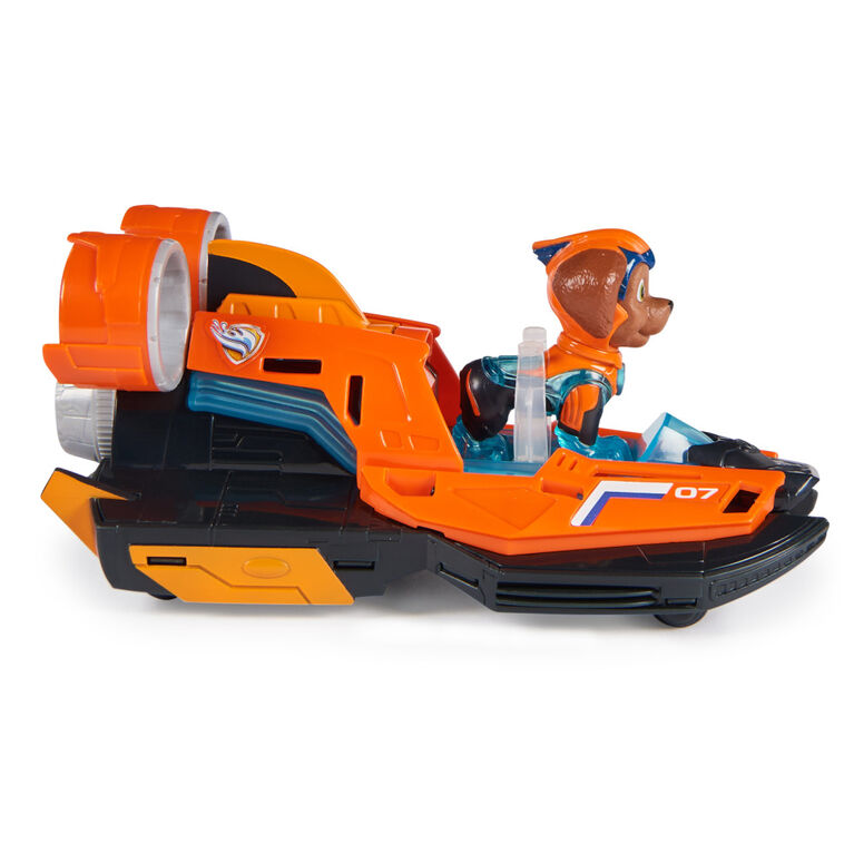 PAW Patrol : La Super Patrouille le film, Bateau à propulsion avec figurine articulée Zuma Super Patrouille, sons et lumières