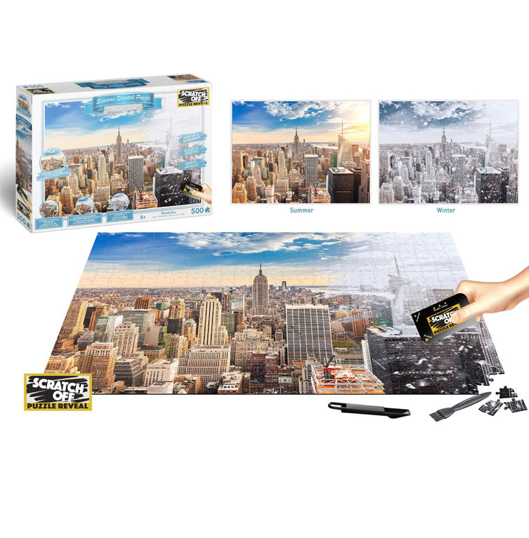 Scratch Off: Summer to Winter Series Puzzle - Manhattan (New York) - 500 pieces.
