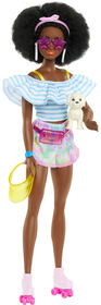 Barbie Doll with Roller Skates, Fashion Accessories and Pet Puppy