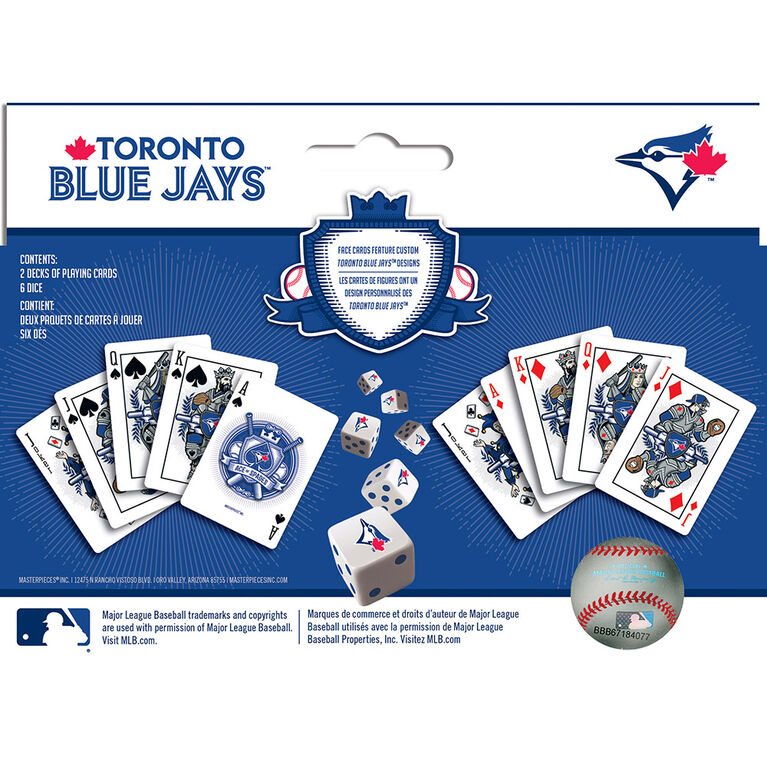 Masterpieces Puzzle Company Toronto Blue Jays Two Decks Of Playing Cards & Dice Set Card Game