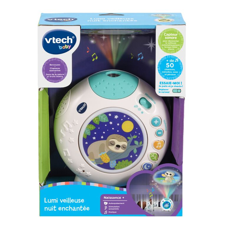 VTech - Lumi Veilleuse Nuit Enchantée Bleue, Veilleuse Bébé Musicale,  Projection Lumineuse au Plafond, Musique Douce, Bruits Blancs et Sons de la