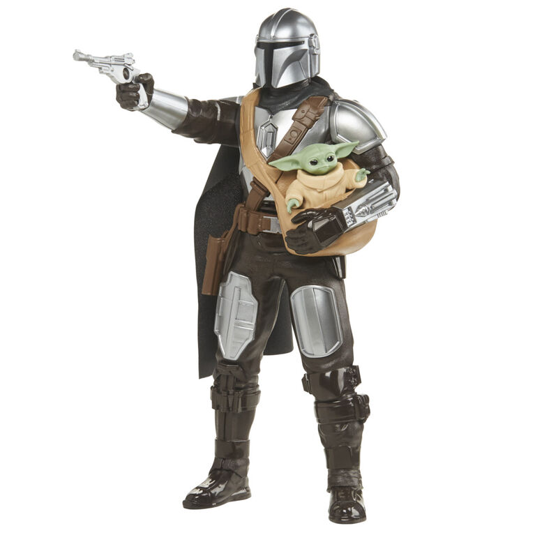 Star Wars Galactic Action The Mandalorian &amp,Grogu, figurines électroniques interactives de 30 cm