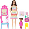 Barbie Teacher Doll with Brunette Fashion Doll, 1 Toddler Doll, & Teaching Accessories