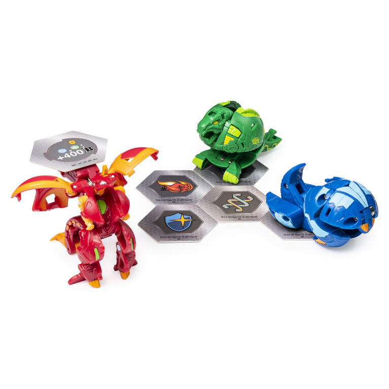 Bakugan Starter Pack 3-Pack, Dragonoid, Collectible Action Figures