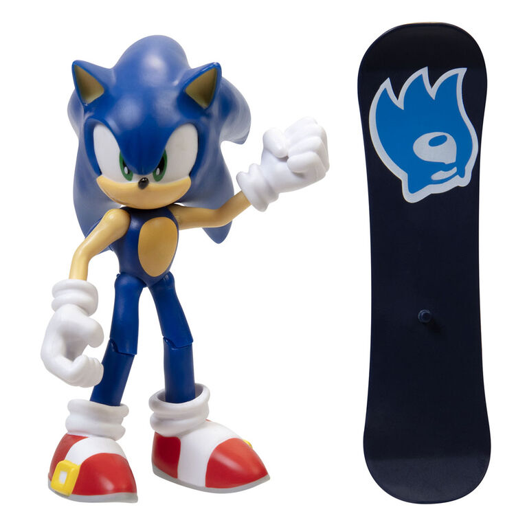 Sonic 4 Inch Figures - Modern Sonic With Snowboard