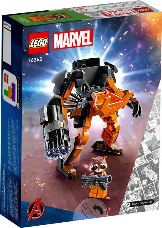 LEGO Marvel L'armure robot de Rocket 76243 Ensemble de jouet de construction (98 pièces)
