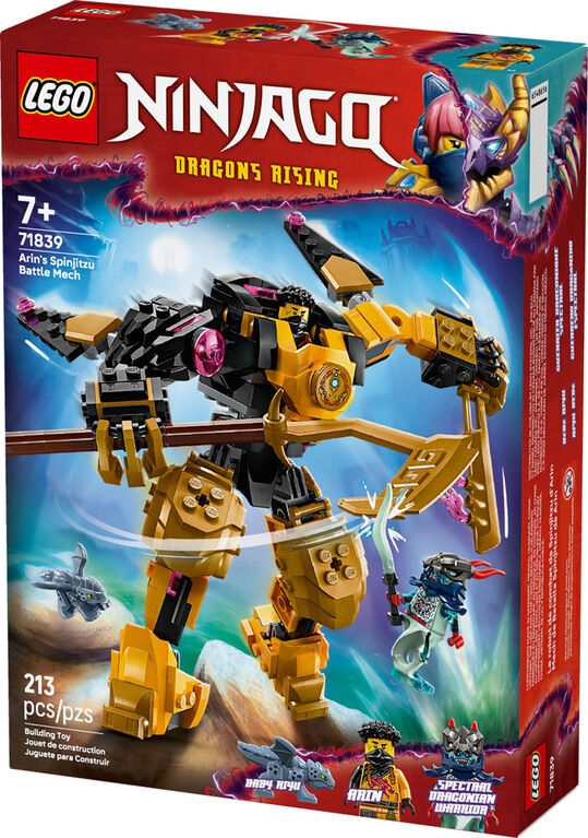 LEGO NINJAGO Le Robot de Combat Spinjitzu d'Arin avec 2 Figurines et un Mod&egrave;le de Dragon 71839