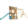 KidKraft - Modern Outdoor Wooden Swing Set / Playset with Fireman's Pole, Reversible Bench - R Exclusive