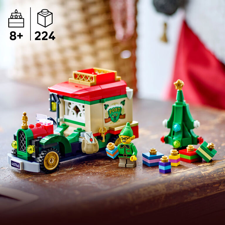 LEGO Le camion de livraison du p&egrave;re No&euml;l Jouet de jeu de r&ocirc;le avec des cadeaux de No&euml;l et une figurine de lutin 40746