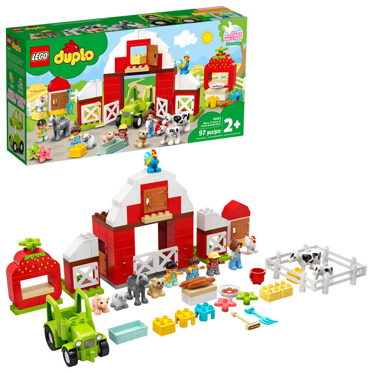 LEGO DUPLO Town La grange, le tracteur et les animaux de la ferme 10952 (97 pièces)