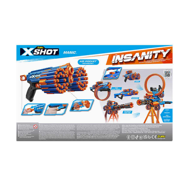 X-Shot Insanity Manic Blaster (24 Darts) by ZURU
