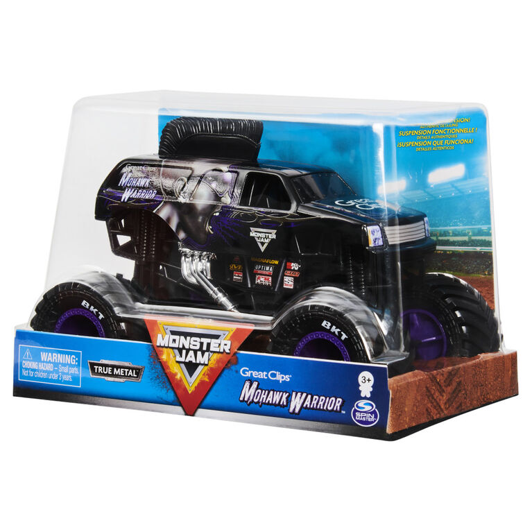Monster Jam, Official Mohawk Warrior Monster Truck, Die-Cast Vehicle, 1:24 Scale