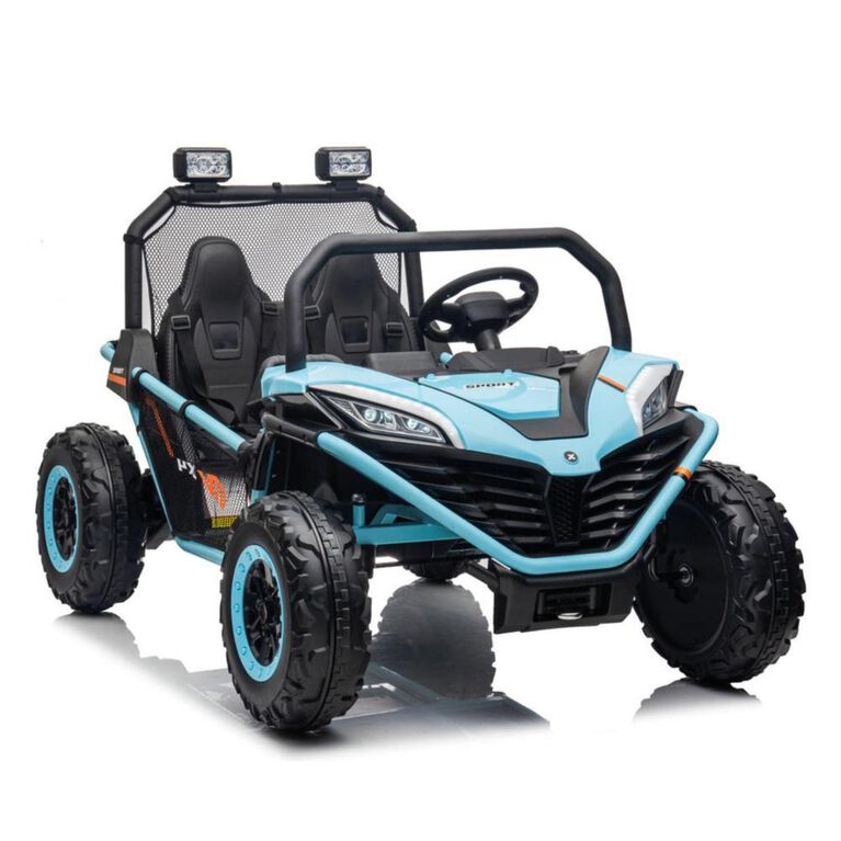 KIDSVIP UTV porteur 4X4 Dune Buggy 2 places 12 V sous licence pour enfants et tout-petits avec RC - Bleu