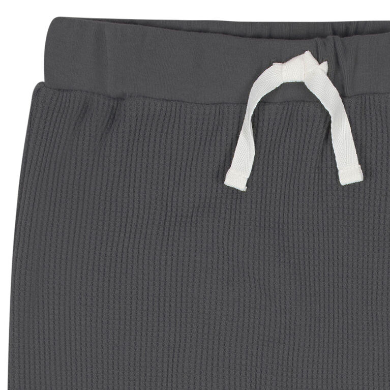 Gerber Childrenswear - 2-Piece Toddler Charcoal Waffle Knit Hoodie & Jogger Set 2T