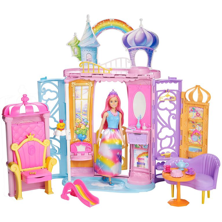 Barbie – Dreamtopia – Château pliable et poupée
