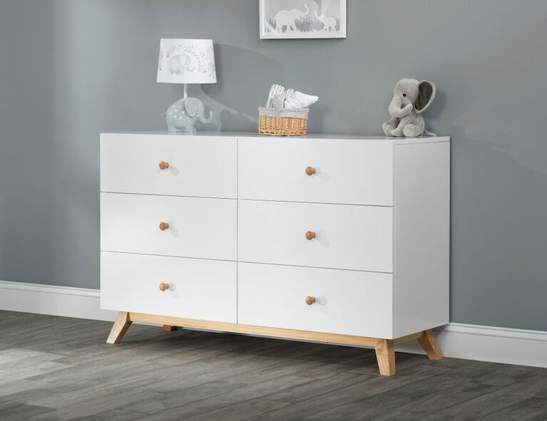 Oxford Baby Visby 6 Drawer Dresser White/Natural Babies R Us Canada