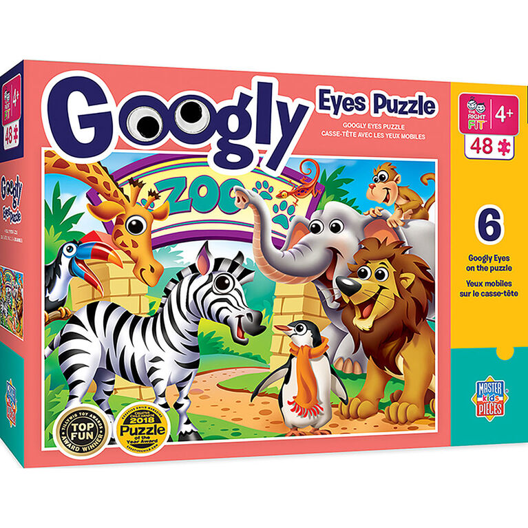 Yeux mobiles Right Fit - Casse tête d'animaux de zoo de 48 morceaux