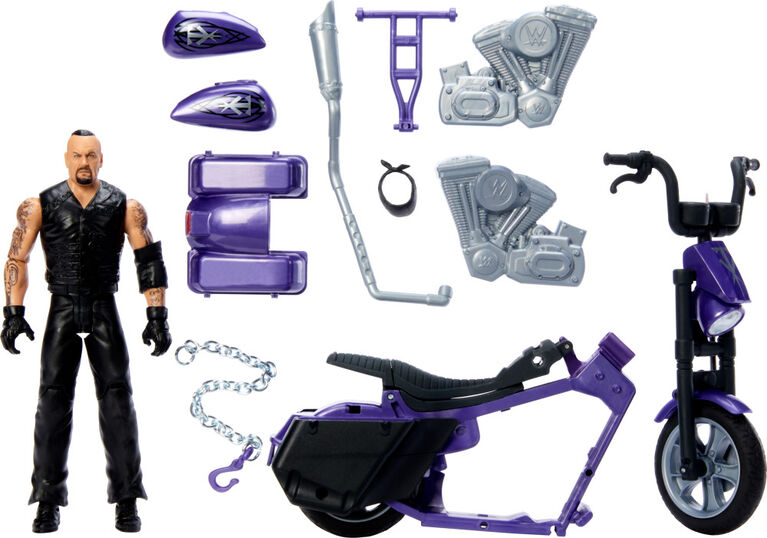 WWE Wrekkin' Slamcycle Vehicle & Undertaker Action Figure, Toy Motorcycle Breakaway Parts