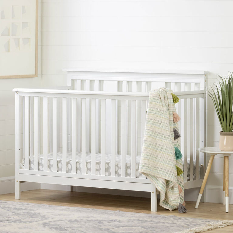 Cotton Candy Baby Crib 4 Heights with Toddler Rail Pure White