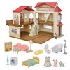 Calico Critters Red Roof Country Home, Dollhouse Playset with Figures, Furniture and Accessories