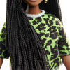 Barbie - Fashionistas Léopard Fluo avec Longues Tresses et Tenue Fluo