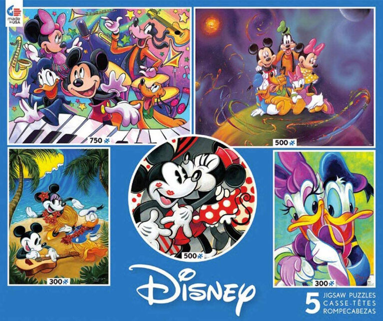 Ceaco Disney Classics 5 in 1 Multi Pack Puzzles Mickey and Friends