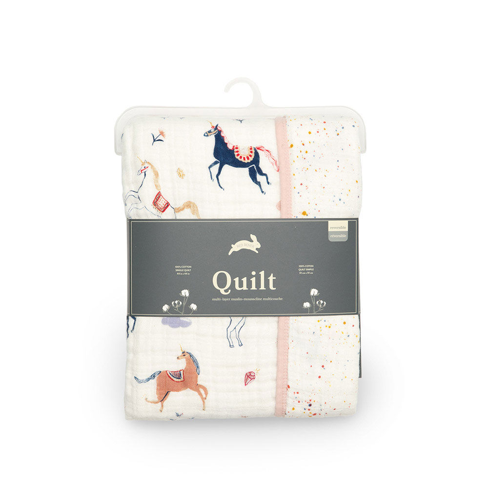 Red Rover - Cotton Muslin Quilt - Little Unicorns