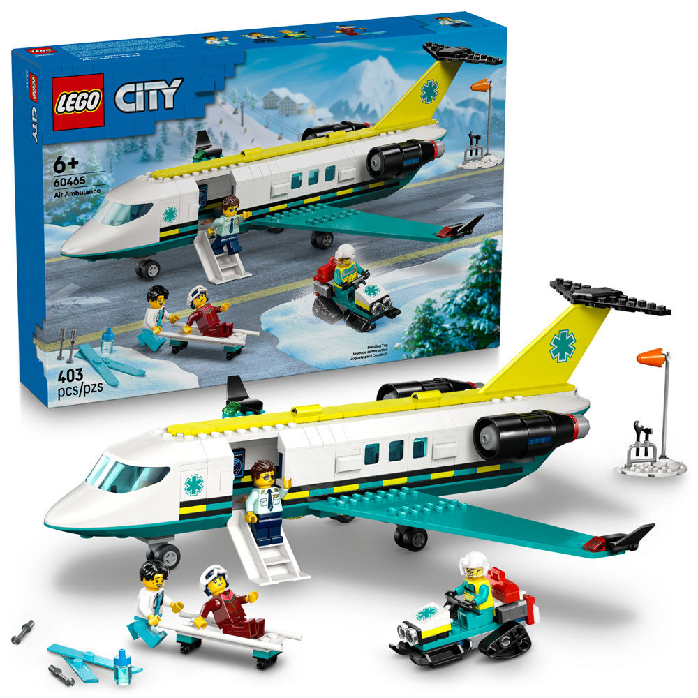 LEGO City Emergency Air Ambulance Airplane Building Toy for Kids, Boys & Girls Ages 6+ - 60465