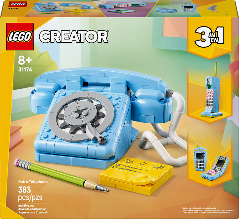 LEGO Creator 3 in 1 Retro Telephone Kids Toy - Home Decor & Building Toy for Girls & Boys 8+ - 31174