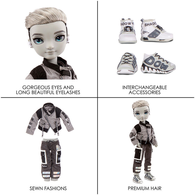 Shadow High Series 1 Ash Silverstone- Greyscale Boy Fashion Doll