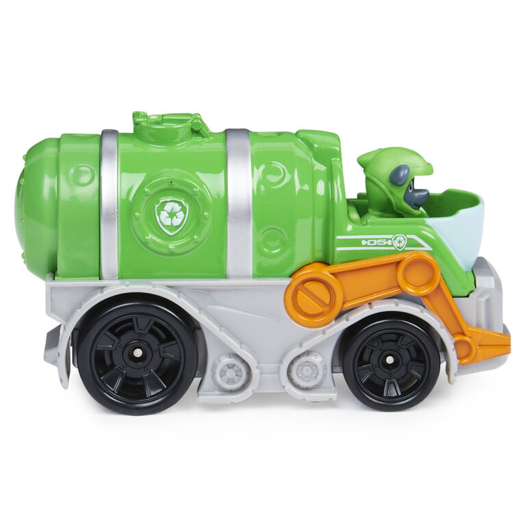 PAW Patrol, Véhicule Rocky en métal moulé True Metal à collectionner, Série Pat'Patrouille des mers à l'échelle 1:55