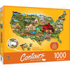 Contours - America The Beautiful - 1000 Piece Shaped Jigsaw Puzzle