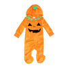 Baby Mode Hooded Flannel Fleece Pram: Orange Pumpkin Newborn