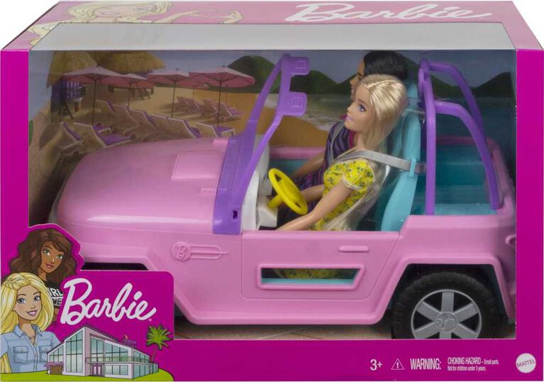 Barbie Doll and Vehicle Playset with 2 Dolls and Off-Road Vehicle