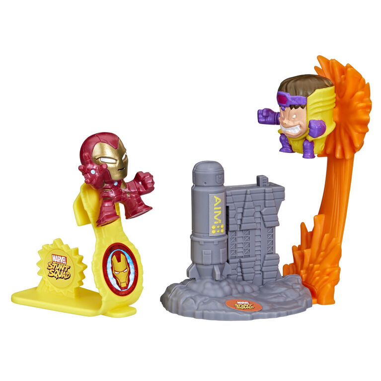 Marvel Stunt Squad Iron Man vs. M.O.D.O.K. Playset with 1.5 Inch Action Figures
