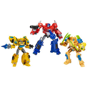 Transformers Buzzworthy Bumblebee Héros de Cybertron Pack de 3 figurines de classe Deluxe, 12,5 cm - Notre exclusivité