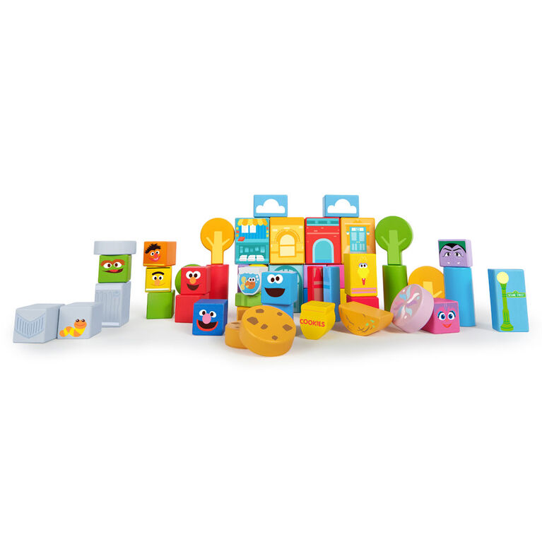 Set-the-Scene Sesame Street Wooden Storytelling Blocks