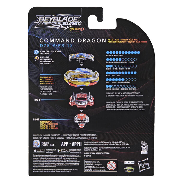 Beyblade Burst Pro Series Command Dragon Spinning Top Starter Pack