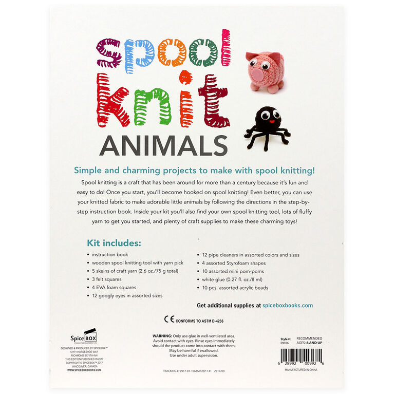 SpiceBox Children's Activity Kits Make and Play Spool Knit Animals - English Edition