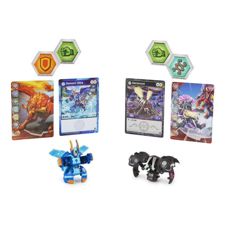 Bakugan Baku-Tin, Sectanoid, Boîte de rangement de collection avec Bakugan mystère, cartes à collectionner