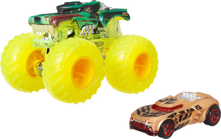 Hot Wheels Monster Truck & Car, 1:64 Scale Die-Cast Truck & Car (2 Vehicles) (Styles May Vary)