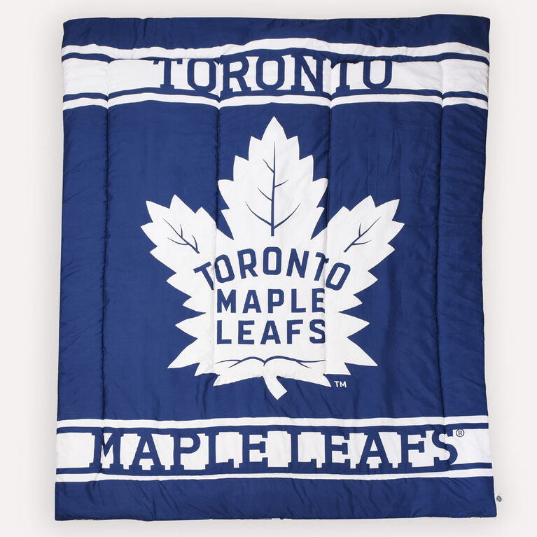 Ensemble de 4 pièces de literie des Maple Leafs de Toronto avec couette réversible, drap-housse, drap plat et taie d'oreiller par Nemcor