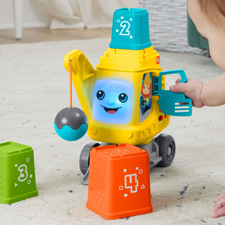 Fisher-Price Count & Stack Crane with Blocks, Lights & Sounds, Multi-Language Version