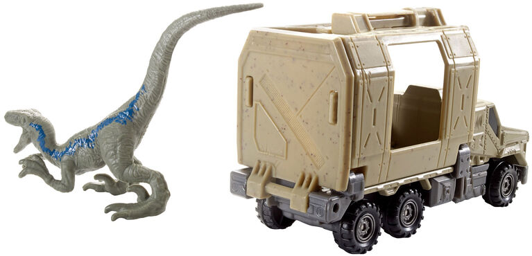 Matchbox Jurassic World Dino Transporters Armored Raptor Hauler and Figure