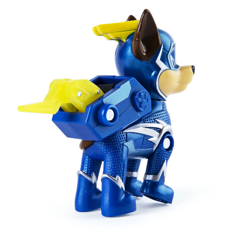 Paw Patrol Mighty Pups Super Paws Figurine Chase Avec Sac A Dos