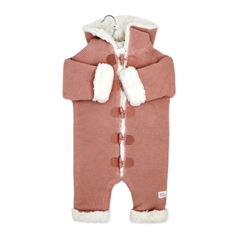 Rock a Bye Baby Combinaison en tricot v&eacute;ritable avec doublure en sherpa : rose, 6-12 mois